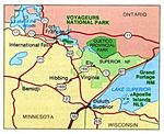 Mapa de la Región del Parque Nacional Voyageurs, Minnesota, Estados Unidos