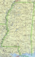 Mapa del Estado de Misisipi, Estados Unidos
