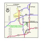Mapa de la Región del Monumento Nacional George Washington Carver, Missouri, Estados Unidos