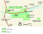 Mapa del Parque de Agate Fossil Beds Monumento Nacional, Estados Unidos
