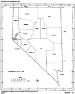 Mapa Blanco y Negro de Nevada, Estados Unidos