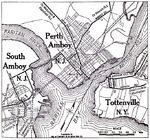 Mapa de Perth Amboy y South Amboy, Nueva Jersey y Tottenville, Nueva York 1920