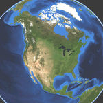 Mapa satelital de América del Norte