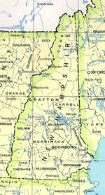 Mapa del Estado de Nuevo Hampshire, Estados Unidos