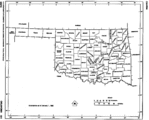 Mapa Blanco y Negro de Oklahoma, Estados Unidos