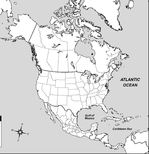 Mapa Mudo Político de América del Norte
