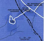 Mapa del Parque del Campo de Batalla Nacional Fort Necessity, Pensilvania, Estados Unidos