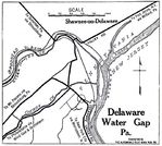 Mapa del Delaware Water Gap, Pensilvania, Estados Unidos 1920