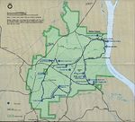Mapa del Parque Militar Nacional de Shiloh, Tennessee, Estados Unidos