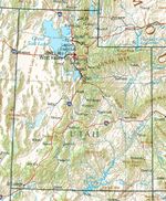 Mapa de Relieve Sombreado de Utah, Estados Unidos