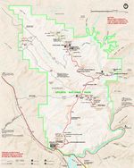 Mapa del Parque Nacional Arches, Utah, Estados Unidos