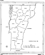 Mapa Blanco y Negro de Vermont, Estados Unidos