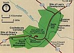 Mapa de la Región del Parque Nacional Histórico Appomattox Court House, Virginia, Estados Unidos