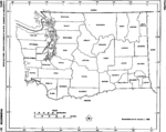 Mapa Blanco y Negro de Washington, Estados Unidos