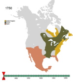 EvoluciÃ³n territorial de AmÃ©rica del Norte 1750-2009