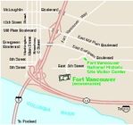 Mapa de la Región del Sitio Histórico Nacional Fort Vancouver, Washington, Estados Unidos