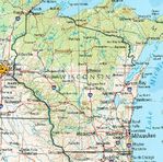 Mapa de Relieve Sombreado de Wisconsin, Estados Unidos