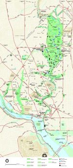 Mapa del Parque de Rock Creek, Washington D.Circa, Estados Unidos