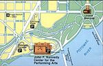 Mapa de la Región del Centro John F. Kennedy Para las Artes Escénicas, Washington D.Circa, Estados Unidos
