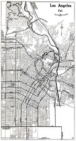 Mapa de la Ciudad de Los Angeles, California, Estados Unidos 1917