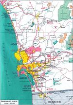 Mapa de la Ciudad de San Diego, California, Estados Unidos