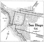 Mapa de la Ciudad de San Diego, California, Estados Unidos 1917