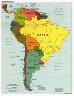 Mapa Político de América del Sur 1998