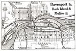 Mapa de la Ciudad de Rock Island, Illinois, Estados Unidos 1919