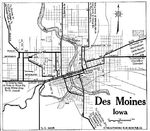 Mapa de la Ciudad de Des Moines, Iowa, Estados Unidos 1919