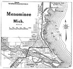 Mapa de la Ciudad de Menominee, Michigan, Estados Unidos 1919