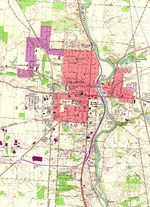 Mapa Topográfico de la Ciudad de Delaware, Ohio, Estados Unidos