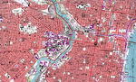 Mapa del Centro de la Ciudad de Filadelfia, Pensilvania, Estados Unidos