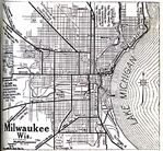 Mapa de la Ciudad de Milwaukee, Wisconsin, Estados Unidos 1920