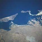 Imagen, Foto Satelite de Bahia Magdalena, Isla Santa Margarita, Baja California Sur, Mexico