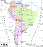 Mapa de América del Sur en español