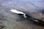 Volcán Popocatépetl visto desde la estación espacial