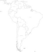 Mapa Mudo Político de América del Sur