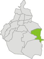 Mapa de Ubicación de Tláhuac, Mexico D.F.
