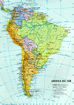 Mapa Político y hidrográfico de América del Sur