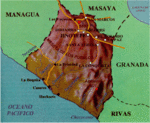 Mapa Físico del Departamento de Carazo, Nicaragua