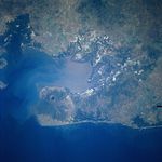 Imagen, Foto Satelite del Golfo de Fonseca y del Volcan Cosiguina, Nicaragua