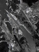 Imagen, Foto Satelite Esclusa de Miraflores, Canal de Panamá