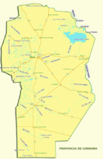 Mapa de Rutas Nacionales, Prov. Córdoba, Argentina