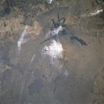 Imagen satelital del volcán Payún Matrú, Argentina
