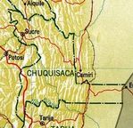 Mapa del Departamento de Chuquisaca, Bolivia