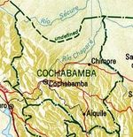 Mapa del Departamento de Cochabamba, Bolivia