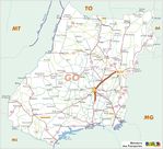 Mapa Carreteras Federales, Edo. de Goiás, Brasil