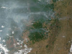 Incendios y humo en Mato Grosso, Brasil