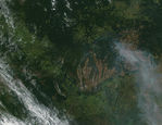 Incendios y humo en el estado de Mato Grosso, Brasil