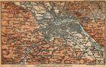 Mapa de las Cercanías de Dresde, Alemania 1910